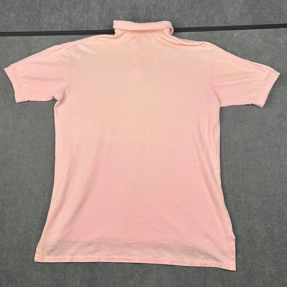 Vintage‎ Ralph Lauren Authentic Roughwear Pink Polo Shirt Made in USA Mens Large